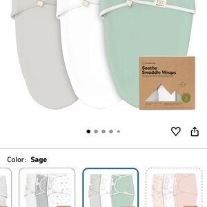 KeaBabies Soothe Swaddle Wraps - Sage and White